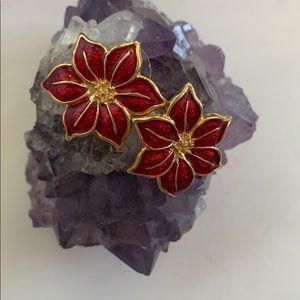 Poinsettia earrings